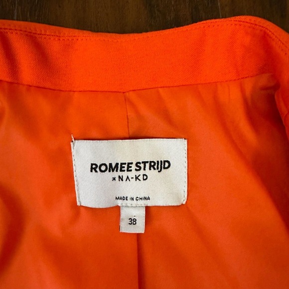 ROMEE STRIJDd x NA-KD One-Button Oversized Blazer in Orange - Picture 9 of 14